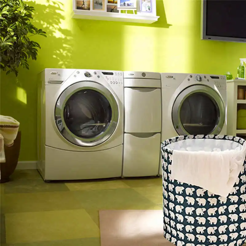 Waterproof Canvas Sheets Laundry Clothes Laundry Basket Storage Basket Folding Storage Box #2o17 (3)
