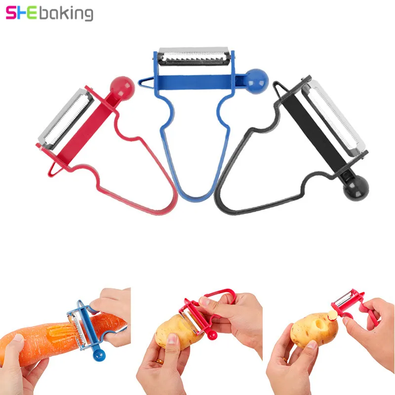 Shebaking 3 قطعة السحر الثلاثي مقشرة القطاعة التقطيع جوليان Multifuction الخضار الفاكهة البطاطس البصل القاطع Zesters أدوات المطبخ Shebaking 3 قطعة السحر الثلاثي مقشرة القطاعة التقطيع جوليان Multifuction الخضار الفاكهة البطاطس البصل القاطع Zesters أدوات المطبخ