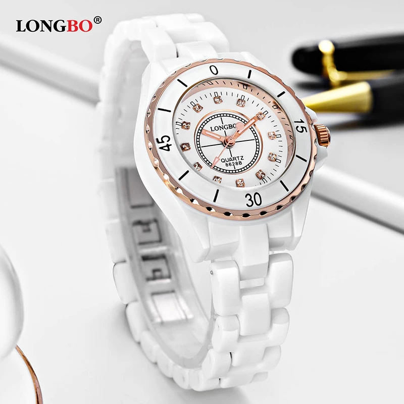 2018 watches ladies Luxury Top Brand LONGBO Women Ceramic Watch Girl