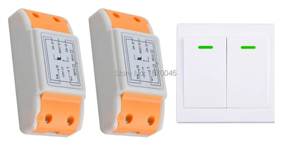 

New AC 220 V 1CH Wireless Remote Control Switch System Receiver + Wall Panel Remote Transmitter Sticky Remote Smart Home Switch