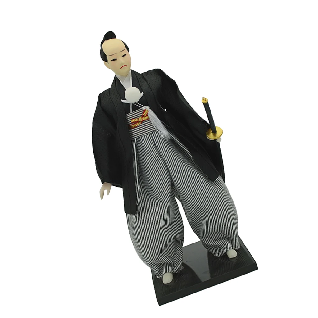 12'' Japanese Samurai Male Doll Toys Post-Modern Stand Model Home Decoration Craft Collection