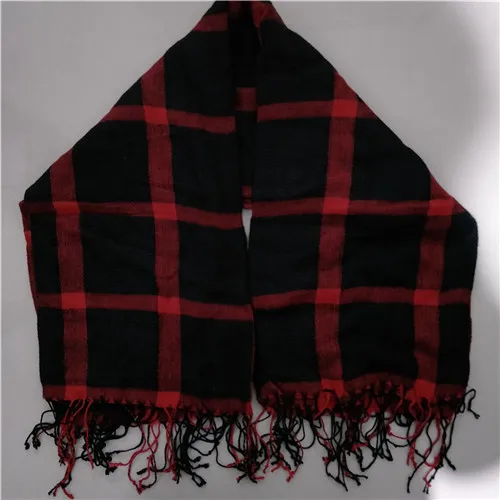 Акция ограниченная зимний шарф с помпонами для детей Для мальчиков и девочек флис Бесконечность Шерсть Теплый для взрослых женщин мужчин Шарфы - Цвет: Plaid red for women
