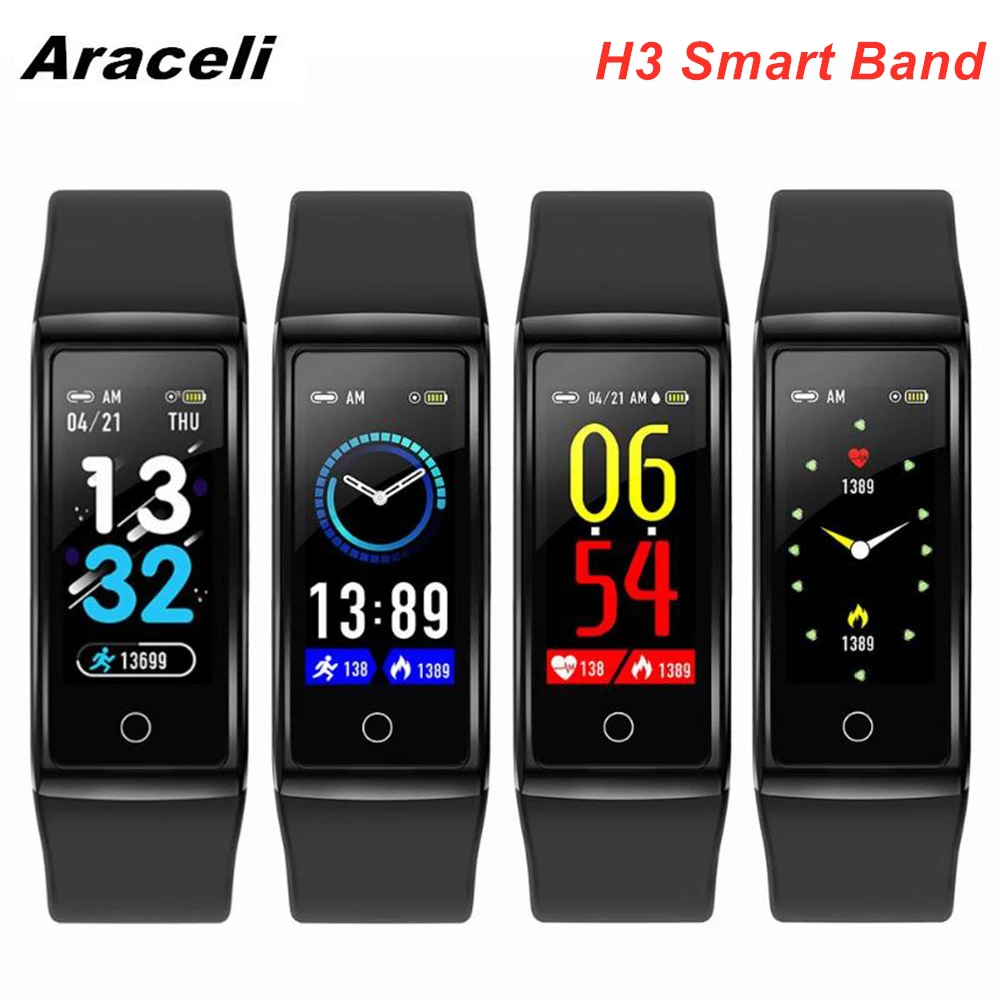 

H3 Smart Band Waterproof Blood Pressure Heart Rate Monitor Sport Fitness Wristband Bracelet Watch For Android IOS H3 SmartBand