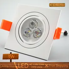 6PCS/Lot 3W 6W 9W LED ceiling light dimmable free shipping led spot bulb home decor LED spot light Square white lamp Aluminum