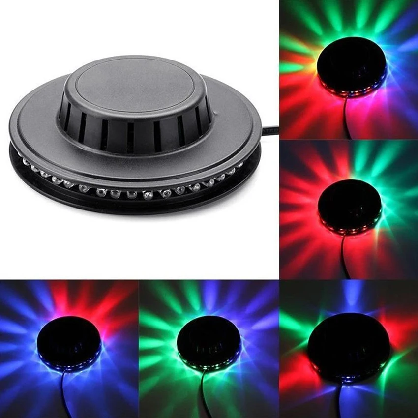 8 Вт 48 светодиодов RGB автоматический меняющий цвет вращающийся Подсолнух НЛО