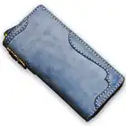 Модные роскошные мужские кошельки ручной работы, матовые, из натуральной кожи, повседневные, вертикальные модели, женские Кошельки и портмоне - 1