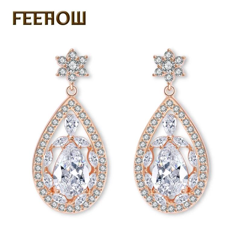 FEEHOW Newest Big font b Luxury b font Water Drop font b Wedding b font font
