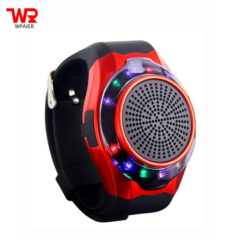 

WPAIER U3 Wrist Watch wireless bluetooth speaker portable outdoors bluetooth mini speaker LED Flashing lights