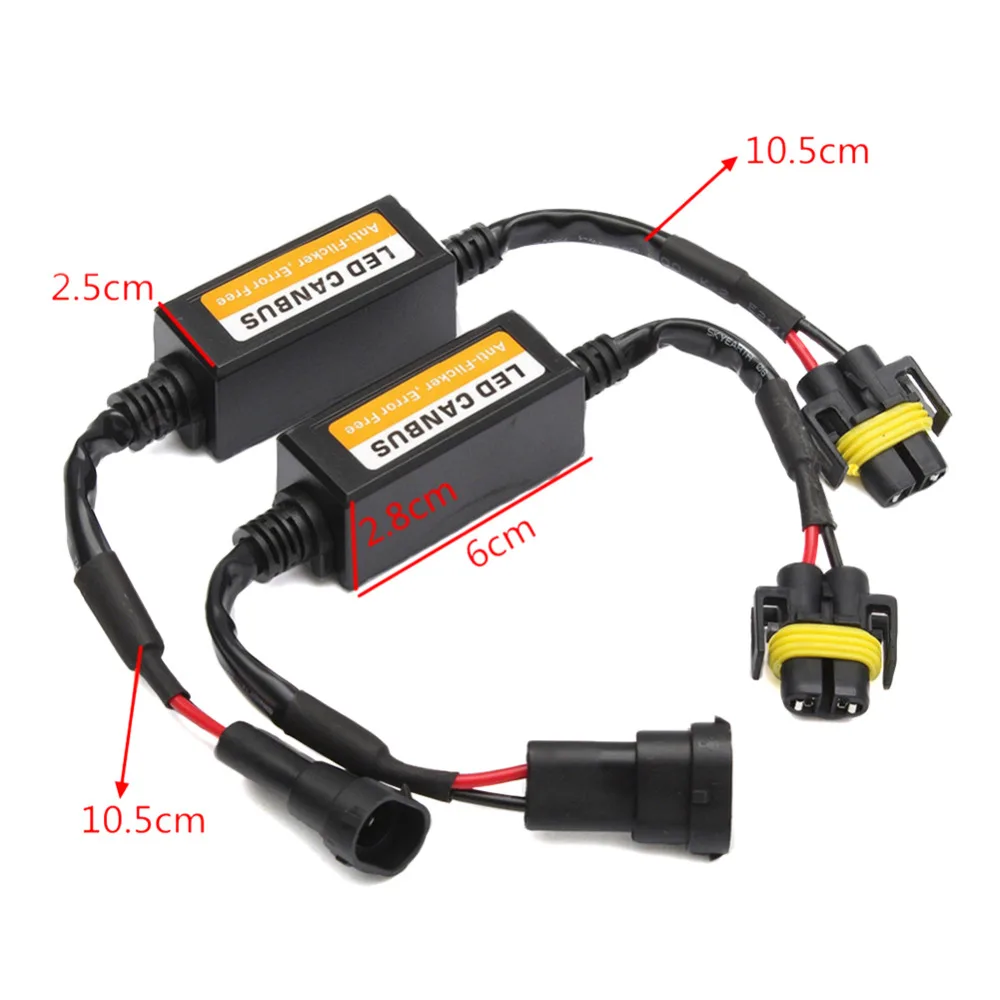 2x H13 LED Headlight Canbus Error Free Anti Flicker Resistor Canceller Decoder