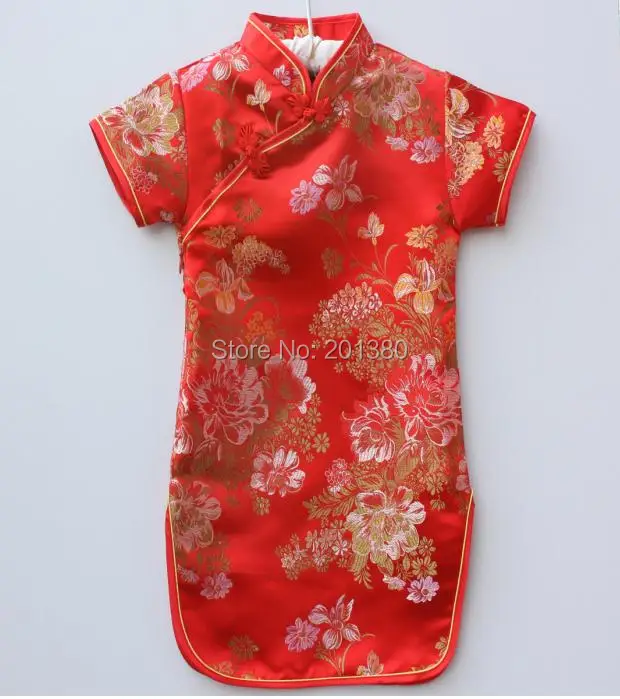 Qipao-vestidos florales de verano para niñas, cheongsam chino de chi-pao, regalo de Año Nuevo, novedad de 2019