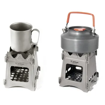 

Folding Camping Wood Stove Portable Outdoor Camping Survival Pure Titanium Cooking Picnic Hunting Burning Gas Cooker Burners