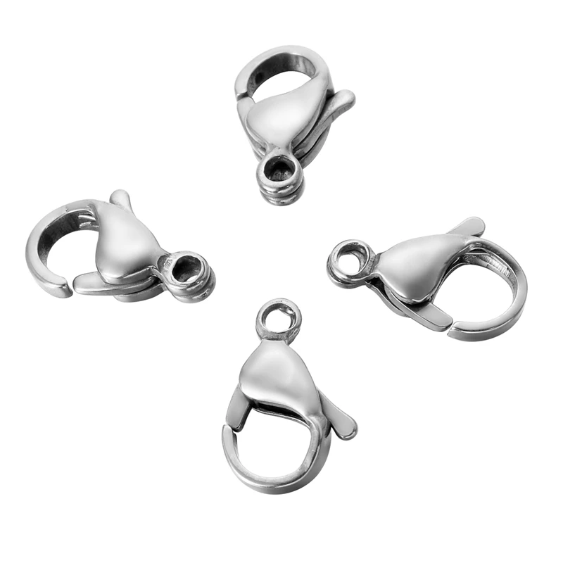 

LASPERAL 50PCs Stainless Steel Lobster Clasps DIY Jewelry Findings Accessories Lobster Clasp Hooks For Necklace Bracelets Chain