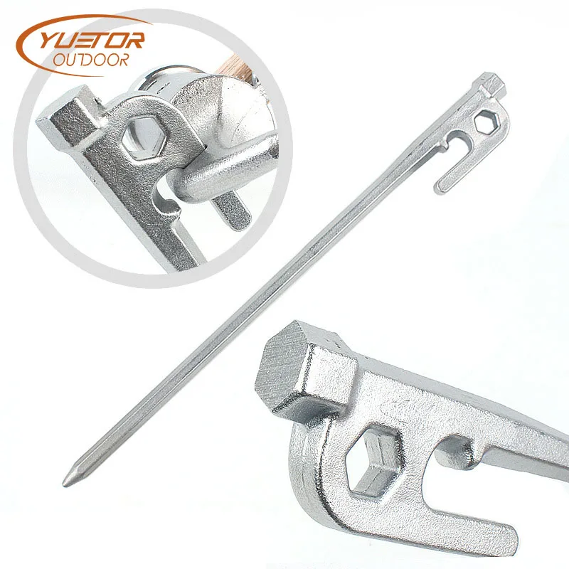 

YUETOR OUTDOOR 5PCS 201 Stainless Steel Tent Nail 20CM/25CM/30CM Length Six Angles Camping Tent Pegs Outdoor Tent Accessories