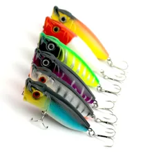 30 шт., встроенный в транспортное средство Пластик жесткая искусственная приманка крючки для рыболовных удочек 6,5 см 11,8 г 6# крючки для приманки PO003 рукоятки Топ воды