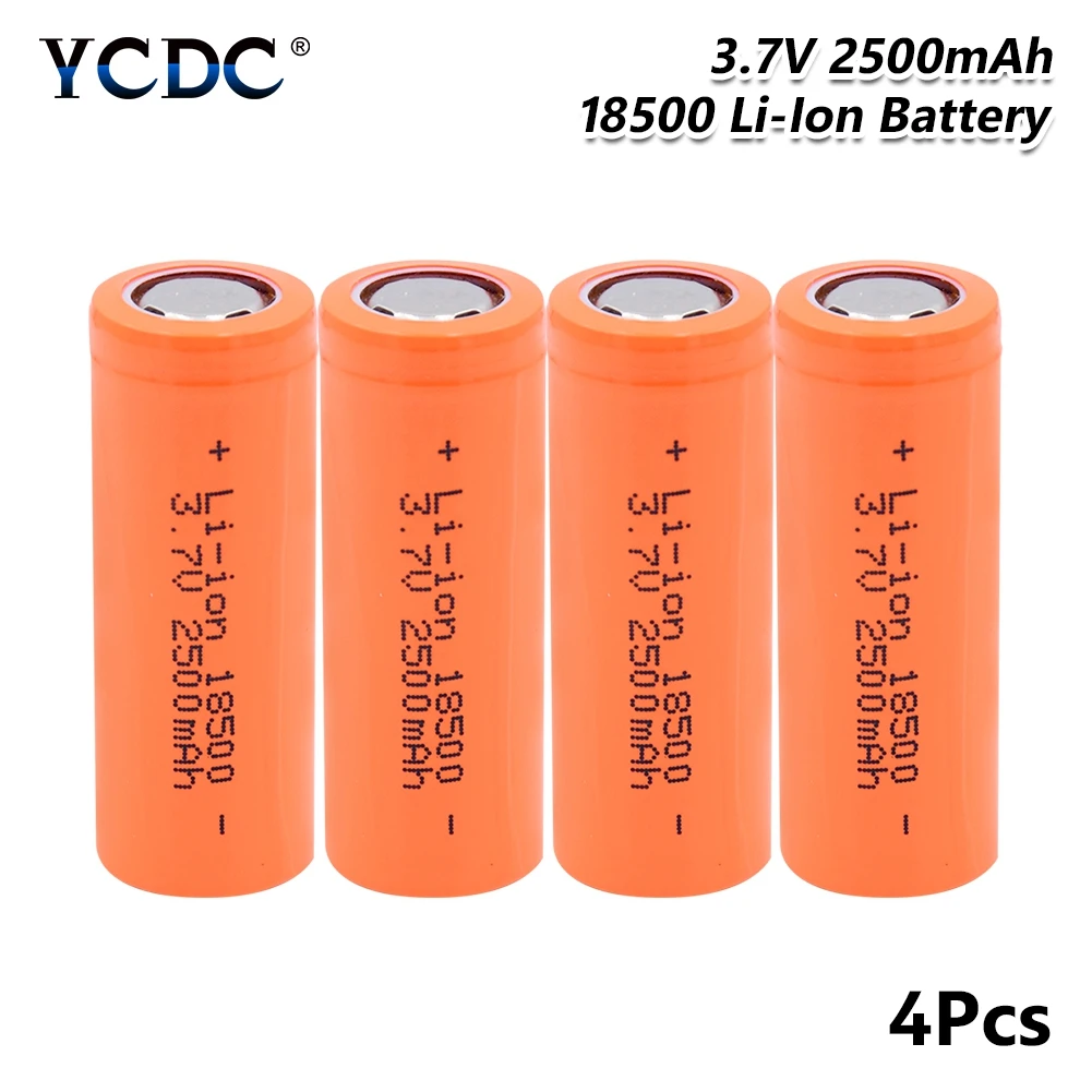 1/2/4 шт. Перезаряжаемые 3,7 V 18500 2500mAh литий-ионные аккумуляторы для е-байка RC игрушки светодиодный фонарь фонарик Vape