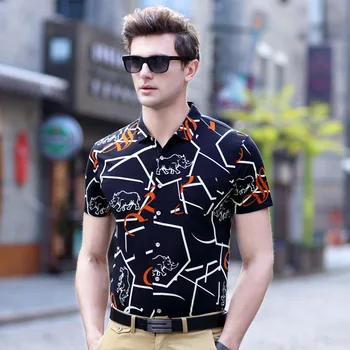 

Plus Size New arrival 2018 summer men's casual Pure cotton shirts short-sleeve mens tops Tees clothings 17113