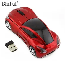 BinFul компьютерная мышь Спортивная Автомобильная игровая беспроводная мышь крутая оптическая 2,4 ГГц геймер игровая 1600 dpi Мышь для Mac, ПК, ноутбука