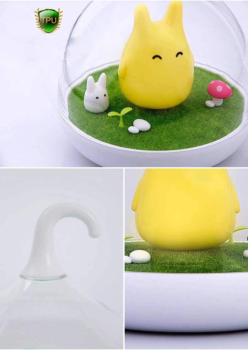 Sensor de Vibração Sensível ao Toque Totoro do Quarto do Bebê Lâmpada de Mesa Birdcage Night Light Nightlight Usb Portátil Recarregável Noite Led 20 LED Birdcage Night Light Nightlight Sensor de