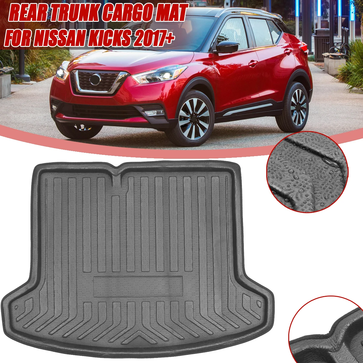 

Cargo Liner PE Rear Boot Liner Trunk Floor Tray Carpet Boot Mat Mud Kick Overlay For Nissan Kicks 2017-2018 Car Car Accessories