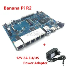 Banana Pi R2 BPI-R2 Quad-Core 2GB RAM with SATA WiFi Bluetooth 8GB eMMC + 12V 2A EU / US DC Power Adapter / Supply