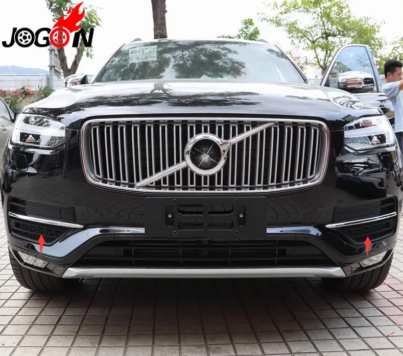 Для Volvo XC90 ABS хромированная решетка Передняя противотуманная фара ВЕКО для бровей рельефная Накладка для отделки