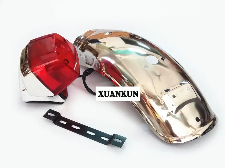 

GN125 Motorcycle Modified Rear Fender Taillight Kit HJ125-8E Rear Mud Tile Stainless Steel