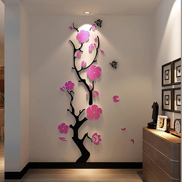 traditional chinese plum flower design acrylic stickers diy sticker
