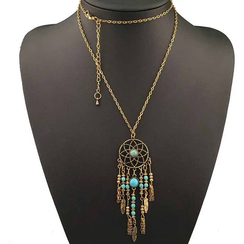 Kittenup New Bohemia ethnic Jewelry Long sweater chain Dream catcher