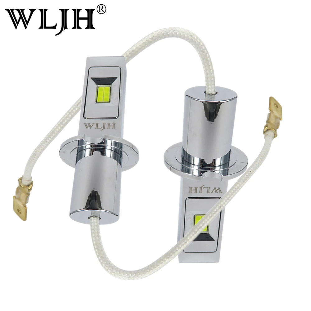 WLJH 2x High Bright DC9V 30V Auto H3 LED Chip of CSP Replacement Bulbs Car Styling