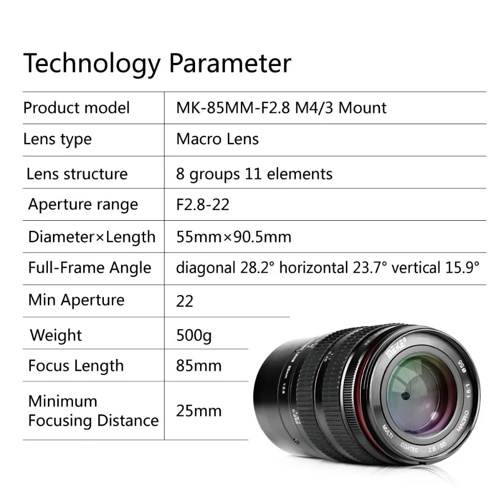 MEKE 85 мм f/2,8 ручная фокусировка полная Рамка объектива для Olympus Panasonic M4/3 система APS-C беззеркальная камера EM1 M10 EP5 EP-L3