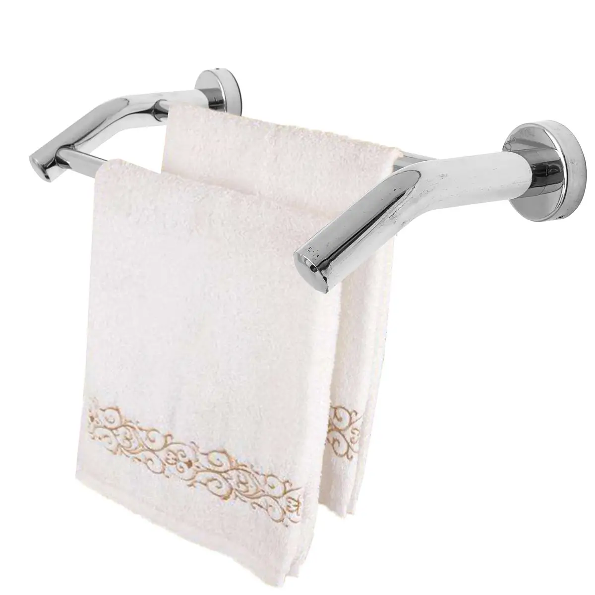 

Stainless Steel Solid Dual Towel Rails Home Bathroom Racks Wall Mounted Bath Towel Rack Storage Organizer Holder Multifunction