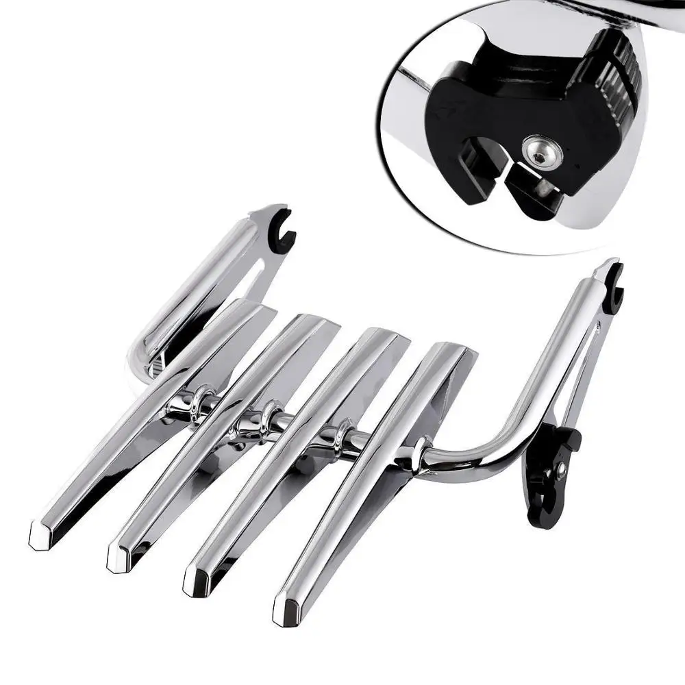 Chrome Detachable Stealth Luggage Rack for Harley Electra Glide Road King Street Glide Touring 2009-2016 Motorcycle