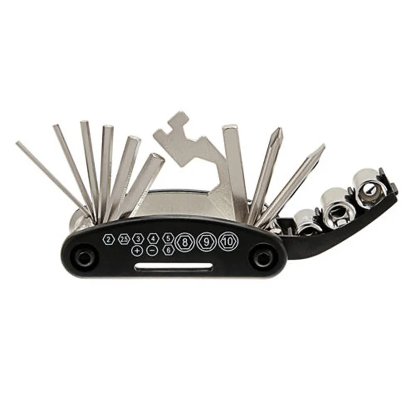 Bicycle Repair Tools for the Maintenance of Mountain Bike Cycling 16in1 Multi-function Tool Repair Kit Set With Pump & Bag M22 (4)