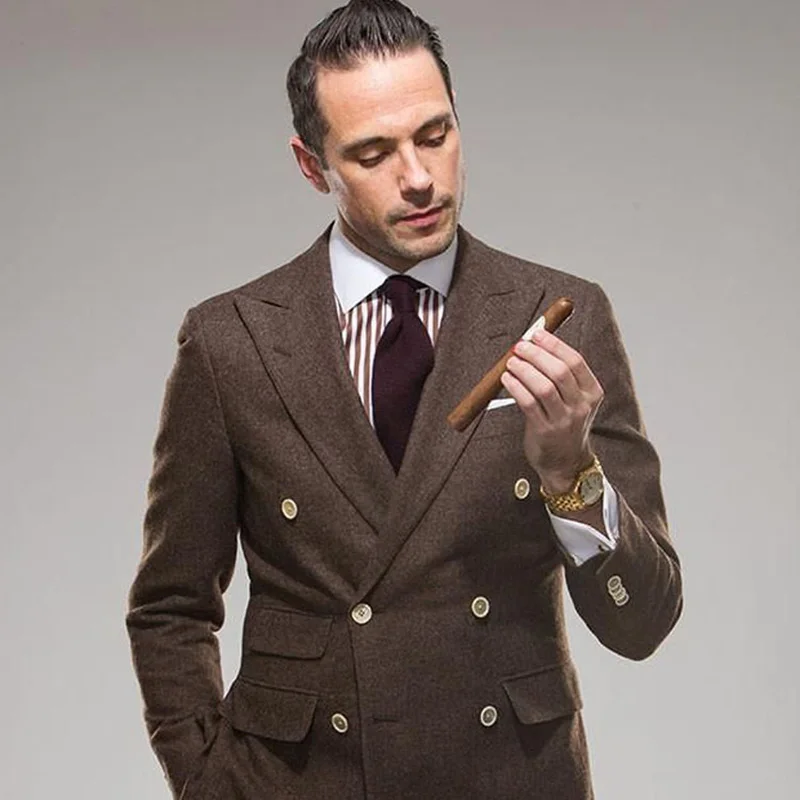 Elegant-brown-tweed-men-suits-2018-winter-peaked-lapel-men-s-jacket-double-breasted-blazer-business