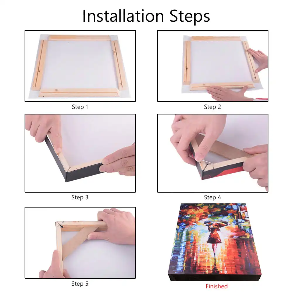 Diy Wooden Frame For Canvas Painting Print Picture Wall Photo Stretch Bars Natural Inner Without The Many Size