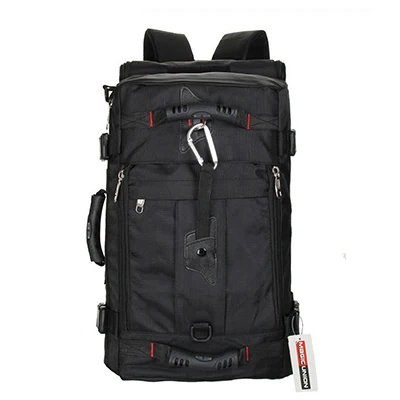 Фирменный дизайн, мужской многофункциональный рюкзак для путешествий, модные рюкзаки большой вместимости, многофункциональная сумка на плечо, мужские дорожные сумки - Цвет: Черный