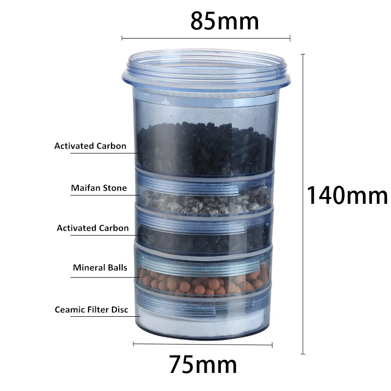 Обновленный 5-ти ступенчатый минеральной воды Сменный фильтр-картридж 85x74x144(мм) для детали бытового фильтра для воды ведро