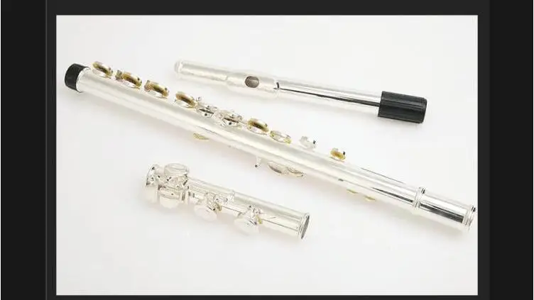 

EMS Best quality goods 16 hole C key solid plating silver flute / preliminary examinations play use C flute