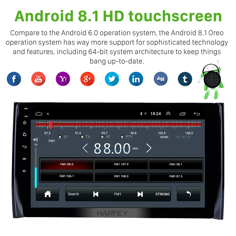 Top Harfey 10.1inch 2 din Android 8.1 GPS car Radio for 2017-2018 Skoda Diack with HD Touchscreen WIFI support Carplay Backup camera 2