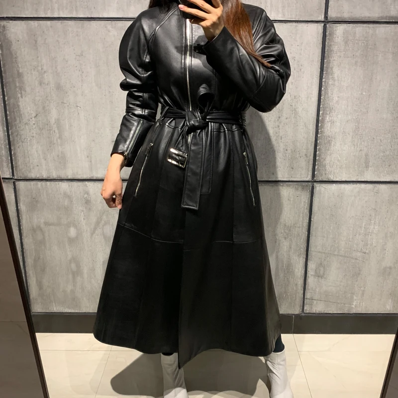 

ladies genuine leather coat women real lambskin coat sheep leather coat