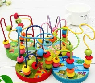 Free shipping! Wooden Toys Mini Bead Maze Wooden Building Blocks Toys Educational Toys For Baby Christmas gift baby-building-blocks-wooden