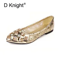 Fashion Pointed Toe Rhinestone Flats For Women Elegant Metallic Pu Crystal Women Flats Ladies Casual Slip-on Flat Wedding Shoes Fashion Pointed Toe Rhinestone Flats For Women Elegant Metallic Pu Crystal Women Flats Ladies Casual Slip-on Flat Wedding Shoes