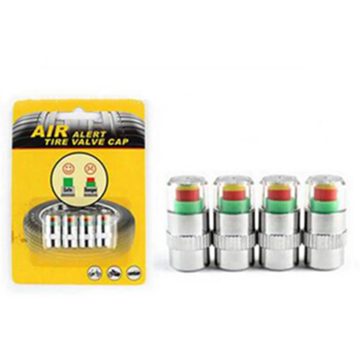 

4pcs/set Car Styling 2.4bar 32PSI Car Tyre Tire Pressure Valve Stem Caps Sensor Eye Air Alert Monitoring Tools