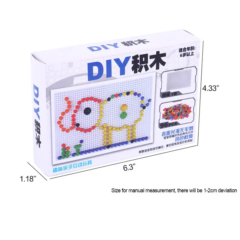 Детские игрушки головоломка колышек доска с 96 грибные колышки модель наборы Обучающие строительные игрушки для детей подарок случайный цвет@ S7