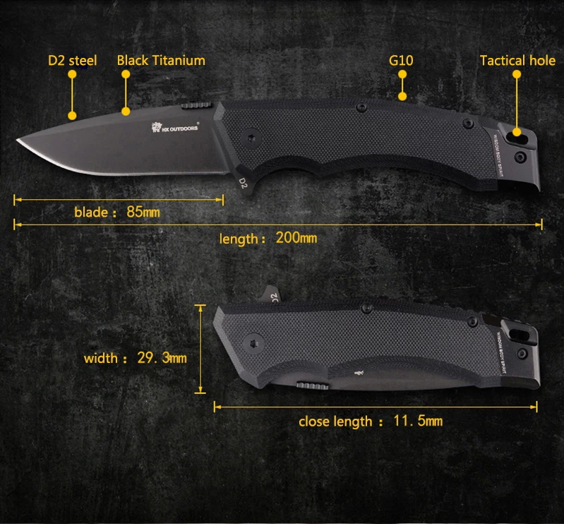 HX на открытом воздухе D2 титановое лезвие Тактический Многофункциональный складной нож для выживания охотничьи походные ножи незаменимый Карманный Открытый нож инструмент