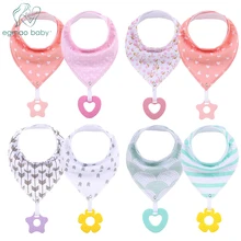 2 шт./партия, хлопковые нагрудники для новорожденных, нагрудники для кормления, нагрудники с рисунком, младенческие нагрудники с ремешком, аксессуары для детской одежды