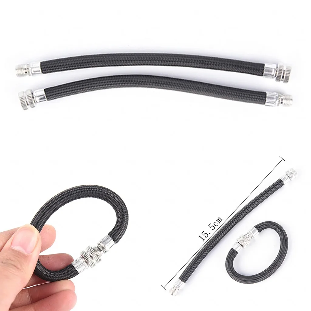 2PCS Bicycle Pump Extension Hose Inflator Tube Pipe Cord 150psi schrader Valv Tk