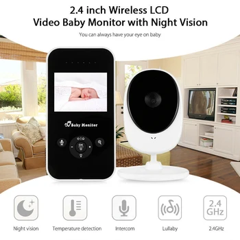 

Wireless Video Baby Monitor 2.4GHz, 2.4inch LCD 2 Way Audio Talk Night Vision Security Camera Babysitter Baby Sleep monitor HD