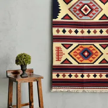 Килим шерсть ковер ручной работы геометрический индийский ковер клетчатый полосатый современный декоративный коврик дизайн богемный скандинавский стиль