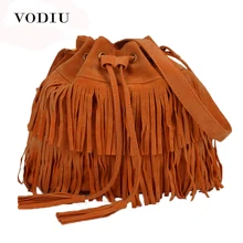 Women font b Bag b font Handbags Tote Over Shoulder Crossbody Sling Summer Tassel Purses Suede